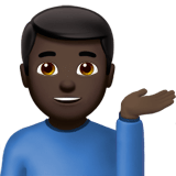💁🏿‍♂️ Man Tipping Hand: Dark Skin Tone, Emoji by Apple