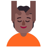💆🏾 Personne Qui Se Fait Masser : Peau Mate Emoji par Microsoft