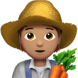 🧑🏽‍🌾 Фермер: Средний Тон Кожи, смайлик от Apple