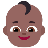 👶🏾 Baby: Mitteldunkle Hautfarbe Emoji von Microsoft