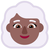 👩🏾‍🦳 Женщина: Темный Тон Кожи Седые Волосы, смайлик от Microsoft