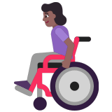 👩🏾‍🦽 Woman in Manual Wheelchair: Medium-Dark Skin Tone, Emoji by Microsoft