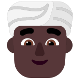 👳🏿‍♂️ Man Wearing Turban: Dark Skin Tone, Emoji by Microsoft