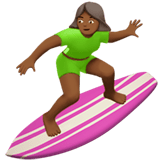🏄🏾‍♀️ Серфингистка: Темный Тон Кожи, смайлик от Apple