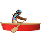 🚣🏾‍♀️ Woman Rowing Boat: Medium-Dark Skin Tone, Emoji by Apple