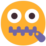 🤐 Zipper-Mouth Face, Emoji by Microsoft