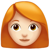 👩🏻‍🦰 Woman: Light Skin Tone, Red Hair, Emoji by Apple