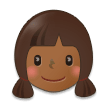 👧🏾 Mädchen: Mitteldunkle Hautfarbe Emoji von Samsung