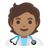 🧑🏽‍⚕️ Arzt/ärztin: Mittlere Hautfarbe Emoji von Google