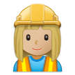 👷🏼‍♀️ Bauarbeiterin: Mittelhelle Hautfarbe Emoji von Samsung