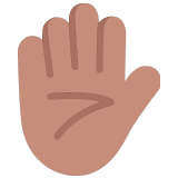 ✋🏽 Erhobene Hand: Mittlere Hautfarbe Emoji von Microsoft