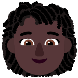 👩🏿‍🦱 Woman: Dark Skin Tone, Curly Hair, Emoji by Microsoft