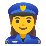 👮‍♀️ Женщина-Полицейский, смайлик от Google