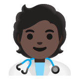 🧑🏿‍⚕️ Arzt/ärztin: Dunkle Hautfarbe Emoji von Google