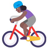 🚴🏾‍♀️ Cycliste Femme : Peau Mate Emoji par Microsoft