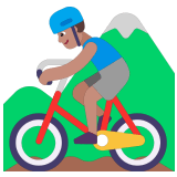 🚵🏽‍♂️ Mountainbiker: Mittlere Hautfarbe Emoji von Microsoft