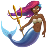 🧜🏾‍♀️ Mermaid: Medium-Dark Skin Tone, Emoji by Apple