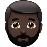 🧔🏿‍♂️ Бородатый Мужчина: Очень Темный Тон Кожи, смайлик от Apple