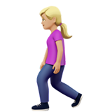 🚶🏼‍♀️ Woman Walking: Medium-Light Skin Tone, Emoji by Apple