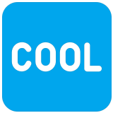 🆒 Wort „cool“ in Blauem Quadrat Emoji von Microsoft