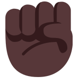 ✊🏿 Erhobene Faust: Dunkle Hautfarbe Emoji von Microsoft