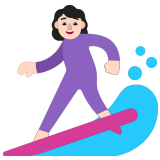 🏄🏻‍♀️ Woman Surfing: Light Skin Tone, Emoji by Microsoft