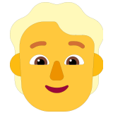 👱 Person: Blond Hair, Emoji by Microsoft