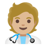 🧑🏼‍⚕️ Arzt/ärztin: Mittelhelle Hautfarbe Emoji von Google