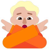 🙅🏼 Person Gesturing No: Medium-Light Skin Tone, Emoji by Microsoft