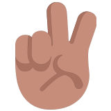 ✌🏽 Victory Hand: Medium Skin Tone, Emoji by Microsoft
