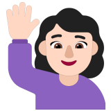 🙋🏻‍♀️ Woman Raising Hand: Light Skin Tone, Emoji by Microsoft