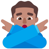 🙅🏽‍♂️ Man Gesturing No: Medium Skin Tone, Emoji by Microsoft