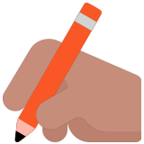 ✍🏽 Пишущая Рука: Средний Тон Кожи, смайлик от Microsoft