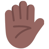 ✋🏾 Erhobene Hand: Mitteldunkle Hautfarbe Emoji von Microsoft