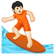 🏄🏻 Серфинг: Очень Светлый Тон Кожи, смайлик от Samsung