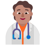 🧑🏽‍⚕️ Медицинский Работник: Средний Тон Кожи, смайлик от Microsoft