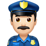 👮🏻‍♂️ Polizist: Helle Hautfarbe Emoji von Apple