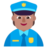 👮🏽 Police Officer: Medium Skin Tone, Emoji by Microsoft