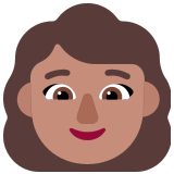 👩🏽 Woman: Medium Skin Tone, Emoji by Microsoft