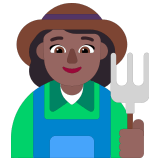 👩🏾‍🌾 Woman Farmer: Medium-Dark Skin Tone, Emoji by Microsoft