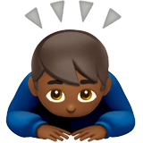 🙇🏾‍♂️ Man Bowing: Medium-Dark Skin Tone, Emoji by Apple
