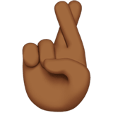 🤞🏾 Hand Mit Gekreuzten Fingern: Mitteldunkle Hautfarbe Emoji von Apple