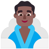🧖🏾‍♂️ Mann in Dampfsauna: Mitteldunkle Hautfarbe Emoji von Microsoft