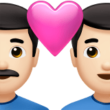 👨🏻‍❤️‍👨🏻 Couple with Heart: Man, Man, Light Skin Tone, Emoji by Apple