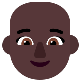 👩🏿‍🦲 Woman: Dark Skin Tone, Bald, Emoji by Microsoft