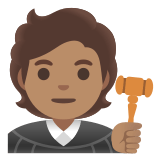 🧑🏽‍⚖️ Juge : Peau Légèrement Mate Emoji par Google