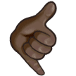 🤙🏿 Call Me Hand: Dark Skin Tone, Emoji by Samsung