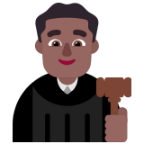 👨🏾‍⚖️ Man Judge: Medium-Dark Skin Tone, Emoji by Microsoft