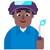 👨🏾‍🏭 Fabrikarbeiter: Mitteldunkle Hautfarbe Emoji von Microsoft