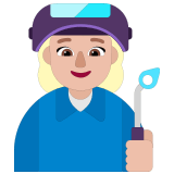 👩🏼‍🏭 Woman Factory Worker: Medium-Light Skin Tone, Emoji by Microsoft